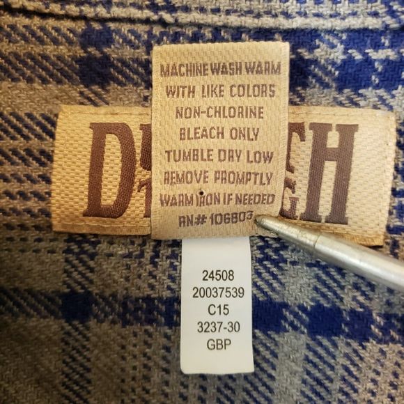 Duluth Trading Shirt Blue Plaid Burlyweight Flannel, Size Medium - Picture 3 of 9